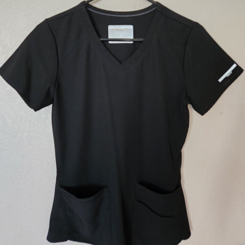 Skechers XS Black Scrub Top